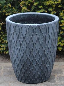 Winterharde bloembak fiber cement hoogte 30*26 cm. kleur grijs