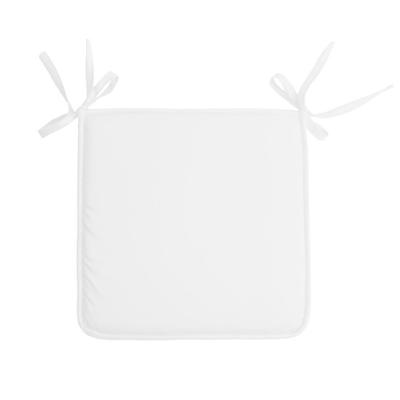 Stof Textile Home stoelkussens - wit - 38 x 38 x 3 cm - voor binnen - vierkant