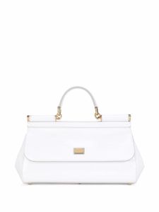 Dolce & Gabbana sac à main Sicily médium en cuir verni - Blanc