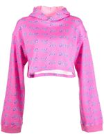 Natasha Zinko cropped Too Sexy print hoodie - Rose