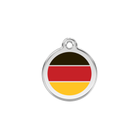 German Flag roestvrijstalen hondenpenning small/klein dia. 2 cm - Reddingo