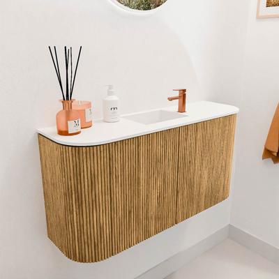 Toiletmeubel Mondiaz Joya | 83.2 cm | Meubelkleur Oak | Faye wastafel Talc Midden | 1 kraangat Toiletmeubel Mondiaz Joya | 83.2 cm | Meubelkleur Oak | Faye wastafel Talc Midden | 1 kraangat