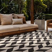 Vloerkleed Terrick Rechthoekig - Zwart Wit 300x200cm - Polypropyleen - Dekbed-Discounter.nl