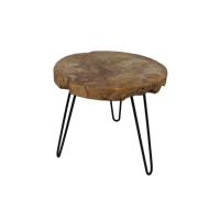 Bijzettafel met Haarspeldpoten - Naturel - Teak
