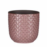 Mica Decorations Plantenpot - keramiek - roze - 13 x 13 cm - Plantenpotten