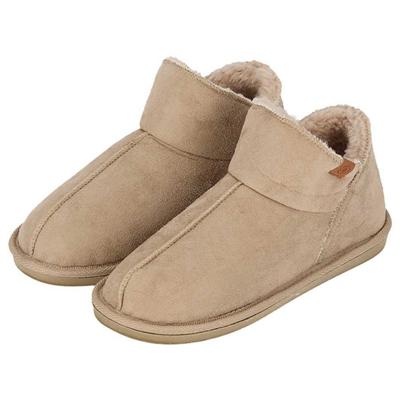 Apollo sloffen - dames - beige - voering wol - suede - pantoffels - met antislip
