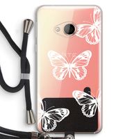 White butterfly: HTC U Play Transparant Hoesje met koord