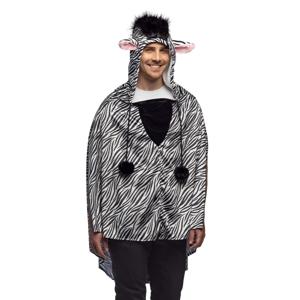 Poncho Zebraprint Volwassenen Deluxe