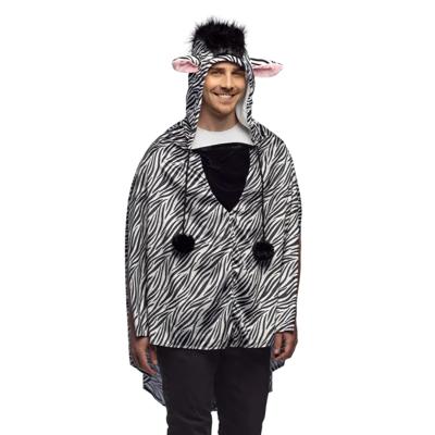 Poncho Zebraprint Volwassenen Deluxe