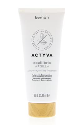 Kemon Masker Actyva Equilibrio Argilla Sebum-Regulating Treatment 200ml | Voor Shampoo Vette Hoofdhuid