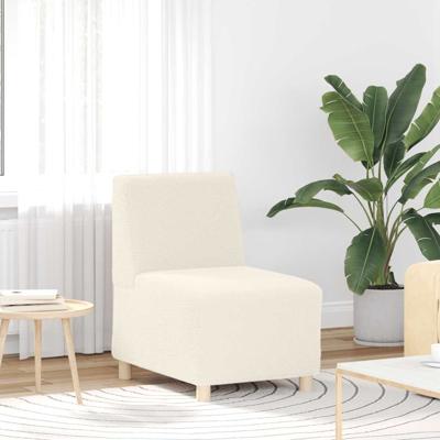 Fauteuil 55 cm gekrulde wolachtige stof crmekleurig