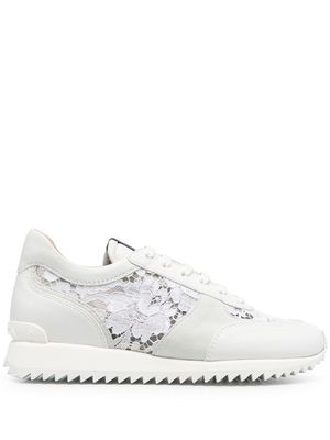 Le Silla baskets à broderies en dentelle - Blanc