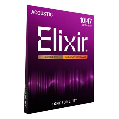Elixir 11002 Nanoweb Snaren voor Akoestische Gitaar (10-47)