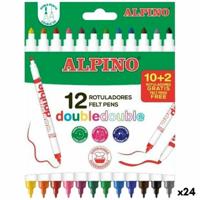 Set Viltstiften Alpino Double Multicolour 12 Onderdelen (24 Stuks)