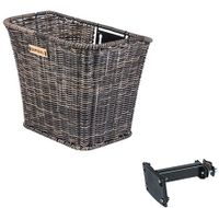Basil bremen rattan look fm - fietsmand - voorop - inclusief fm stuurpenhouder - bruin