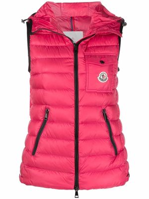 Moncler gilet Glyco à design matelassé - Rose