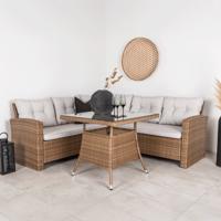 Nohr Loungeset 'Katlyn' Met hoekbank en tafel, kleur Naturel
