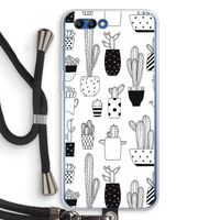 Cactusmotief: Honor 10 Transparant Hoesje met koord