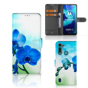 Motorola G8 Power Lite Hoesje Orchidee Blauw - Cadeau voor je Moeder