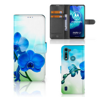 Motorola G8 Power Lite Hoesje Orchidee Blauw - Cadeau voor je Moeder