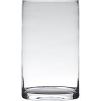 Vaas - cilinder vorm - transparant - 25 x 15 cm - glas - home-basics vazen - bloemenvaas