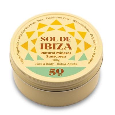 Sol De Ibiza Zonnebrand blikje vegan SPF50 100 Gram Sol De Ibiza Zonnebrand blikje vegan SPF50 100 Gram