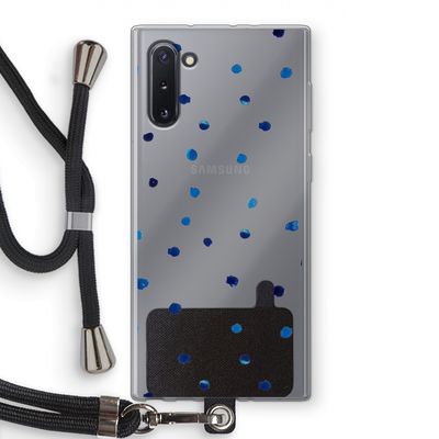 Blauwe stippen: Samsung Galaxy Note 10 Transparant Hoesje met koord