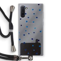 Blauwe stippen: Samsung Galaxy Note 10 Transparant Hoesje met koord