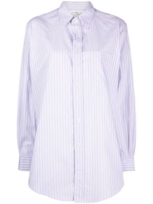 Maison Margiela chemise en popeline à fines rayures - Bleu