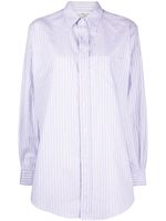 Maison Margiela chemise en popeline à fines rayures - Bleu