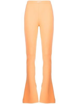 Off-White pantalon Sleek à coupe évasée - Orange