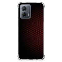 Motorola Moto G53 Doorzichtige Silicone Hoesje Geruit Rood