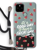 Don't forget to have a great day: Pixel 5 Transparant Hoesje met koord