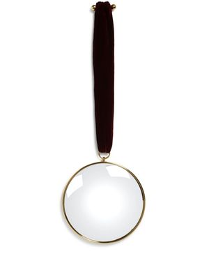 Fornasetti miroir convexe avec ruban en velours - Noir