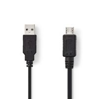 Nedis USB-Kabel | USB-A Male naar USB Micro-A | 480 Mbps | 2 m | 1 stuks - CCGP60400BK20 CCGP60400BK20 - thumbnail