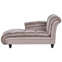 Beliani - LORMONT - Chaise longue - Taupe - Rechterzijde - Fluweel