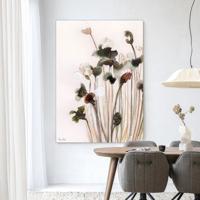Urban Cotton Wandkleed 'Pastel Flowers 2' 110 x 145cm in Frame - black