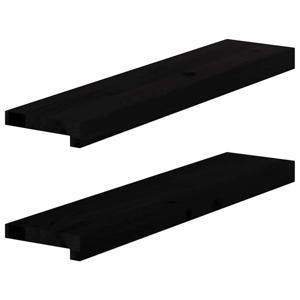VidaXL Vensterbanken 2 st 70x15x2 cm massief eikenhout donkerbruin