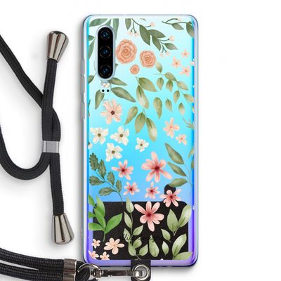 Botanical sweet flower heaven: Huawei P30 Transparant Hoesje met koord