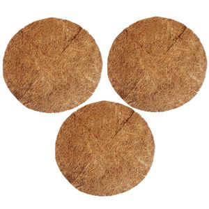 3x stuks inlegvellen kokos voor hanging basket 25 cm - kokosinleggers