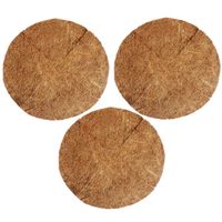 3x stuks inlegvellen kokos voor hanging basket 25 cm - kokosinleggers