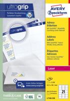 Avery L7160, Adresetiketten, Laser, Ultragrip, wit, 250 vellen, 21 per vel, 63,5 x 38,1 mm