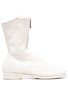 Guidi bottes en cuir à bout rond - Blanc