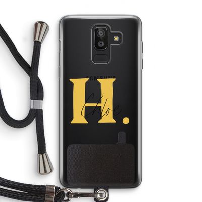 Amber Script: Samsung Galaxy J8 (2018) Transparant Hoesje met koord
