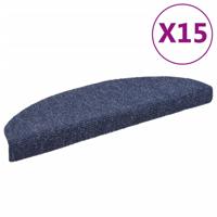VidaXL Trapmatten zelfklevend 15 stuks 65x21x4 cm blauw halfrond groot VidaXL Trapmatten zelfklevend 15 stuks 65x21x4 cm blauw halfrond groot
