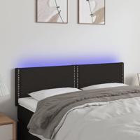 Hoofdbord LED 144x5x78/88 cm stof zwart