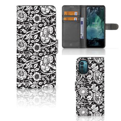 Nokia G11 | G21 Hoesje Black Flowers Nokia G11 | G21 Hoesje Black Flowers