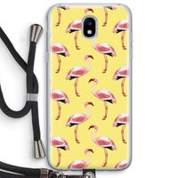 Flamingo's geel: Samsung Galaxy J5 (2017) Transparant Hoesje met koord