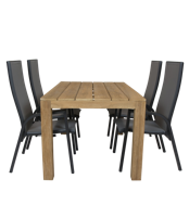 Alberto teak tafel 160 met Qopps Victory tuinstoel verstelbaar