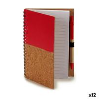 Spiraalnotitieblok met Pen Pincello 19 x 8 x 32 cm 12,5 x 18 cm Hout (12 Stuks)